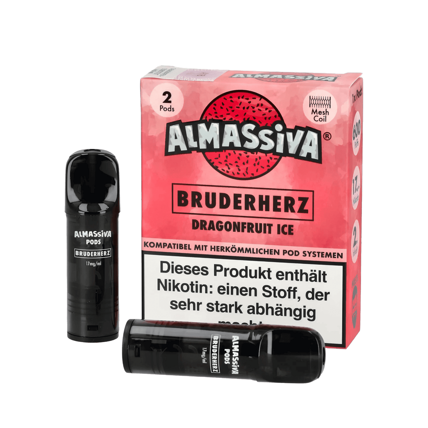 Almassiva Pod 2er Set - Drachenfrucht Menthol für exotischen Geschmack und frische Züge. Entdecke die tropische Welt mit jedem Zug.