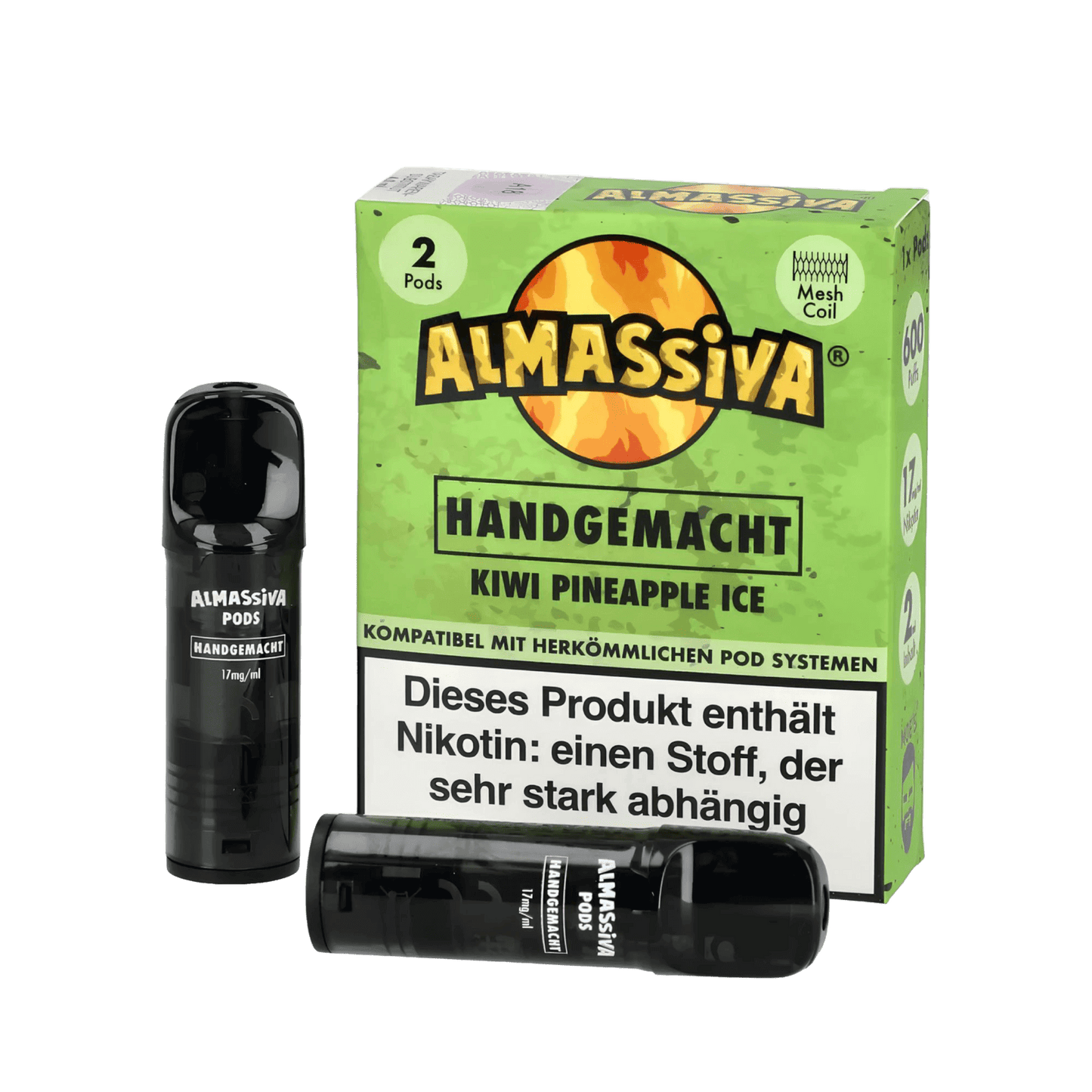 Almassiva Pod 2er Set - Frischer Mix aus Kiwi, Ananas und Menthol, Handgemacht für tropischen Genuss. Perfekt für dich!
