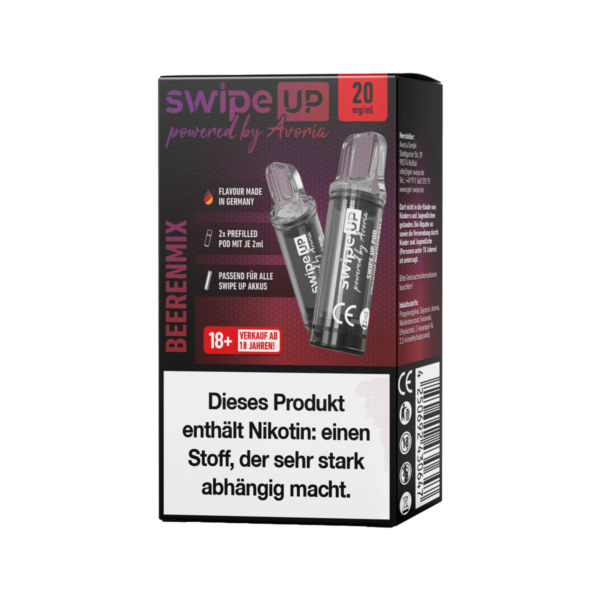 Packung Avoria Swipe Up Pod 2er Set Beerenmix mit 20mg Nikotin