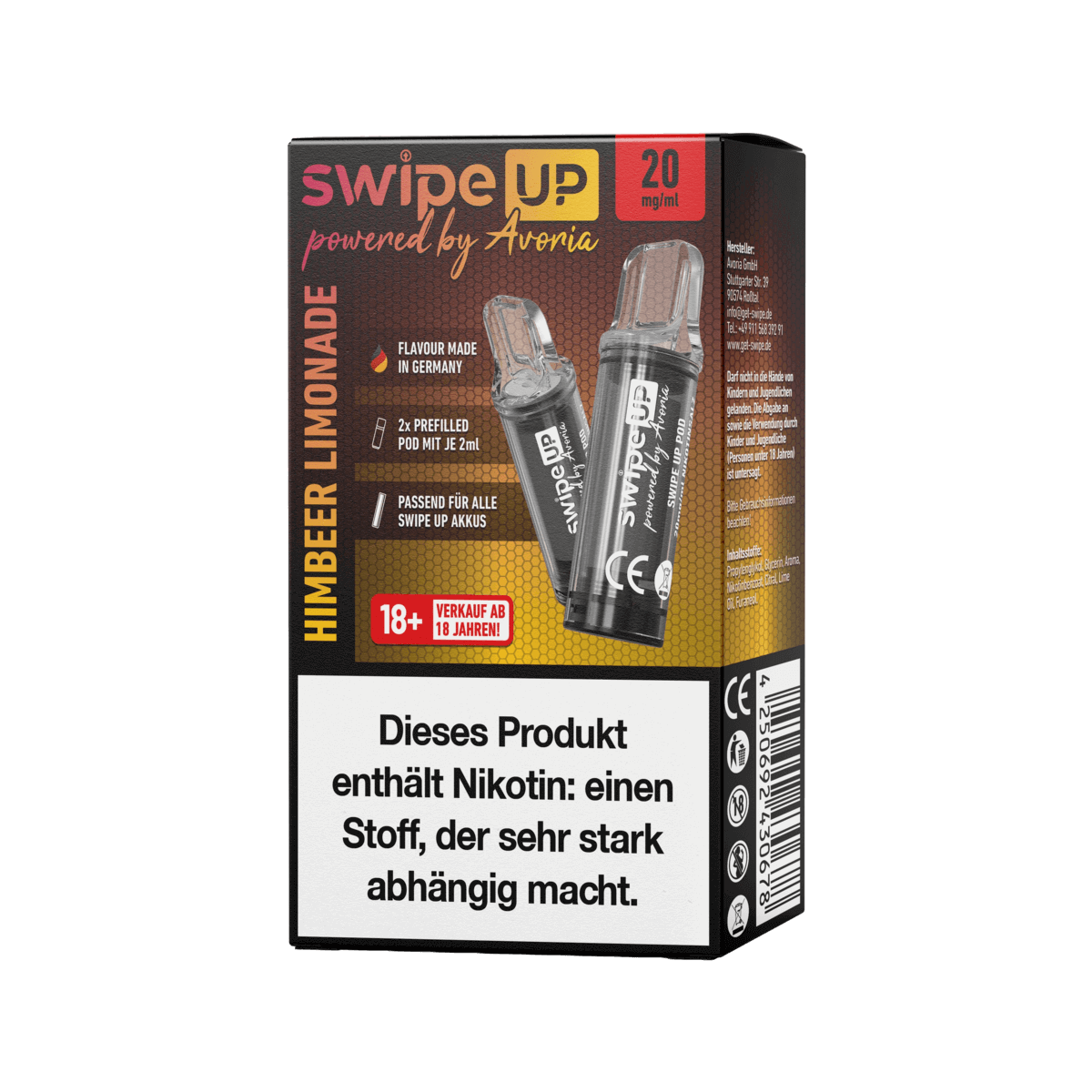 Genieße das Swipe Up Pod Set mit Himbeerlimonade Aroma - Erlebe frischen Dampfs mit fruchtigem Kick! Perfekte Balance aus Süße und Säure.