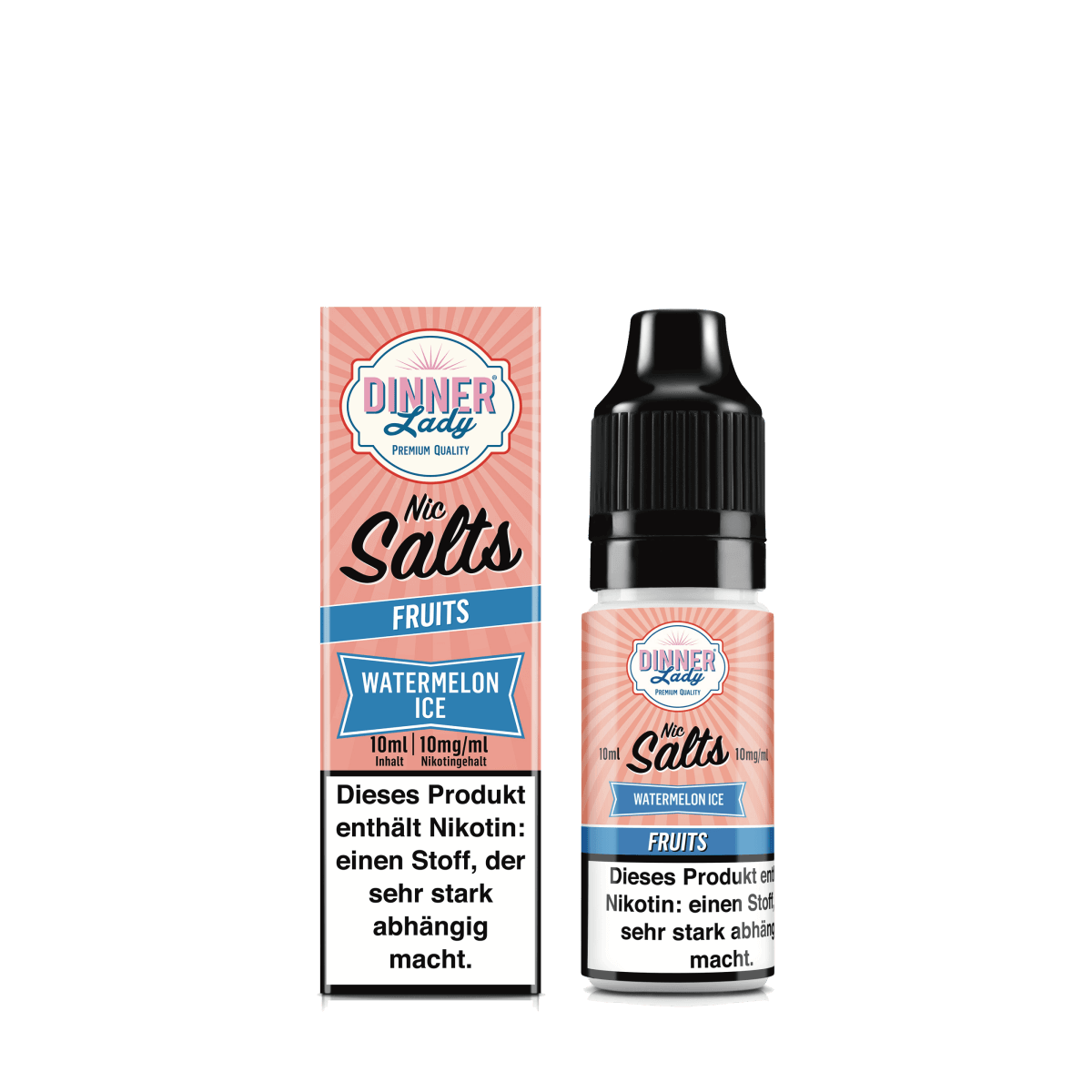 Dinner Lady Nic Salts Watermelon Ice E-Liquid - erfrischender Wassermelonen- und Mentholgeschmack für deinen Sommerdampfgenuss