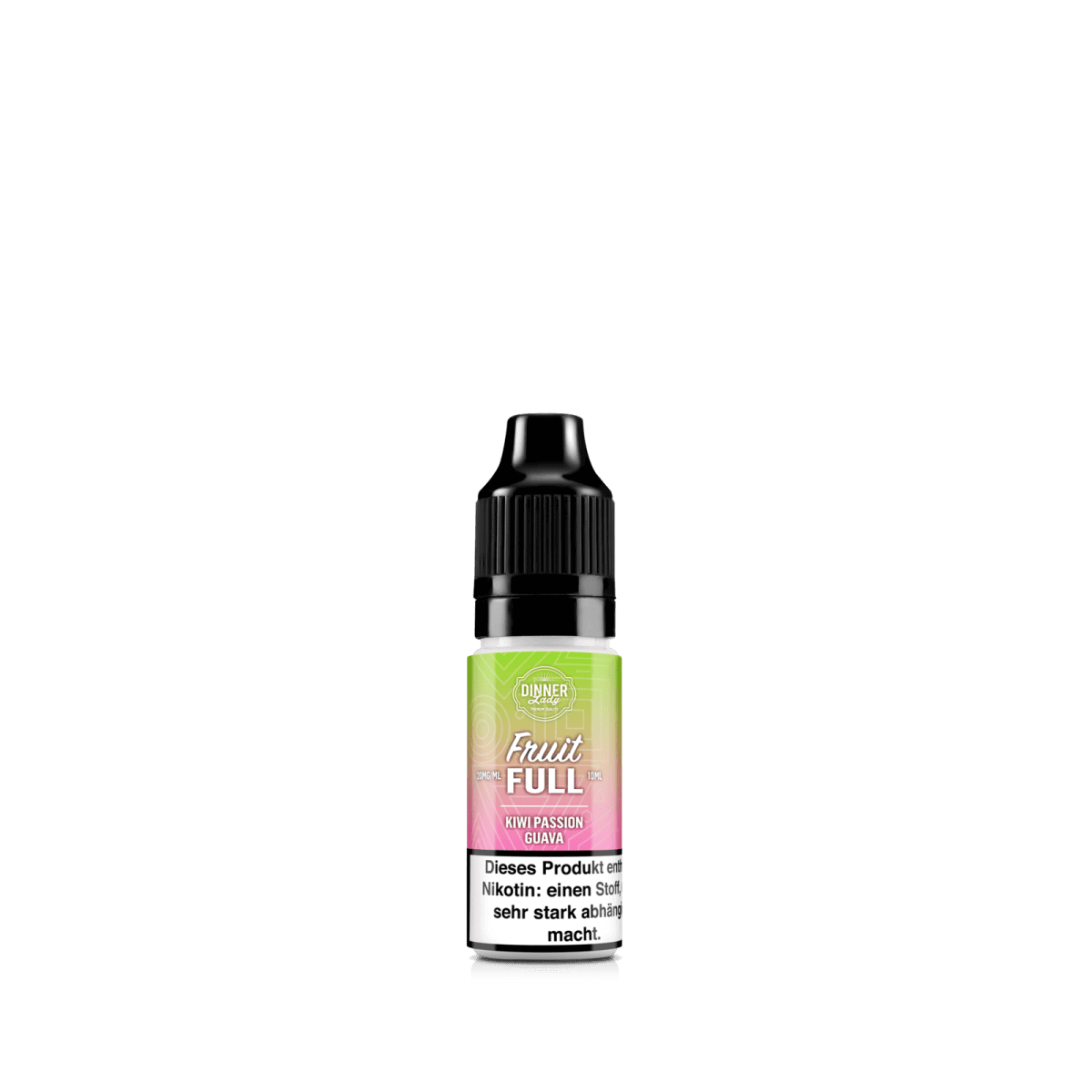 Dinner Lady Bar Salts Fruit Full Kiwi Passion Guava E-Liquid Flasche vor weißem Hintergrund, tropische Aromen genießen