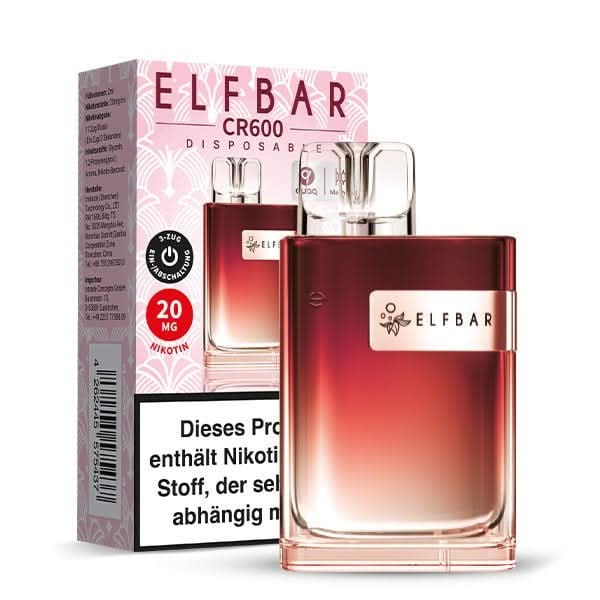 Elfbar CR600 E-Zigarette in saftigem Wassermelonen-Geschmack, ideal für erfrischendes Dampfen unterwegs.