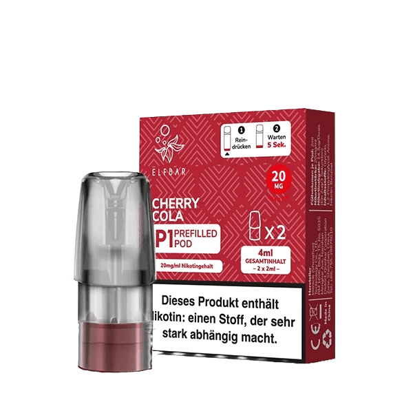 Cherry Cola Mate 500 P1 Pod (2er Set) – Geschmackserlebnis von süßer Kirsche und Cola für dampfende Sommertage.