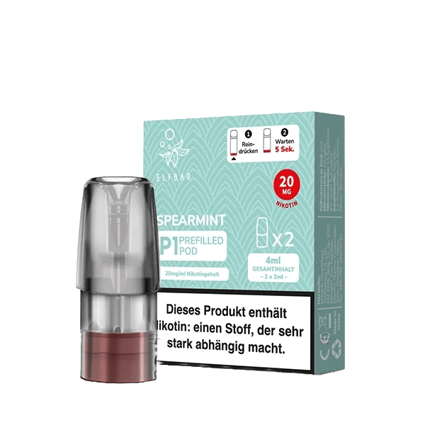 Erlebe die erfrischende Pfefferminze des Mate 500 P1 Pods - ideal für frischen Minzgenuss ohne übermäßige Süße.
