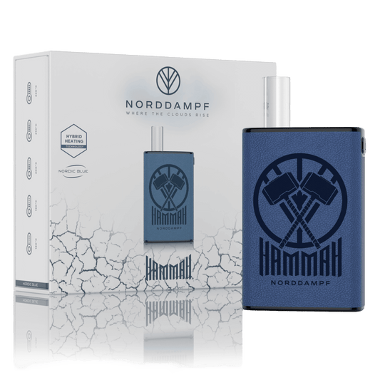 Norddampf HAMMAH Vaporizer in Nordic Blue, modern und leistungsstark für stylische Abenteuer.