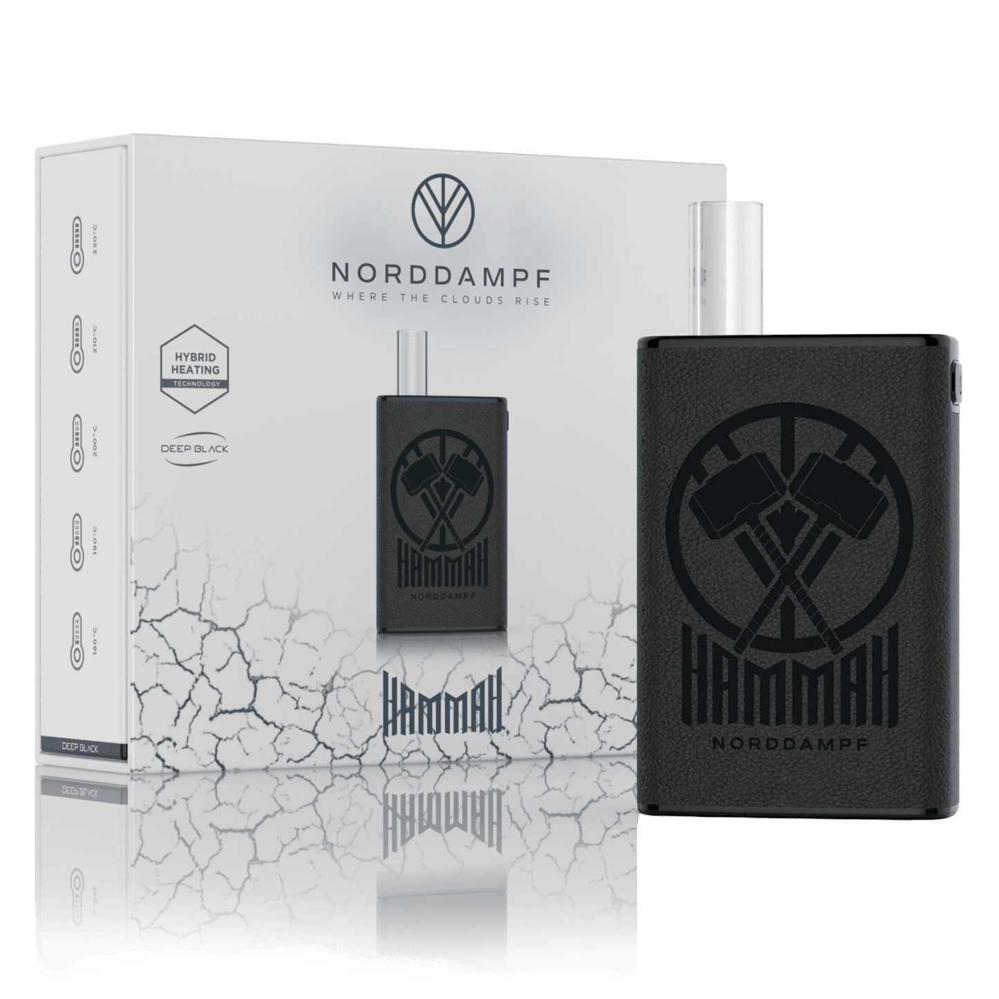 Norddampf HAMMAH Vaporizer in Deep Black, perfekt für deinen puristischen Stil.