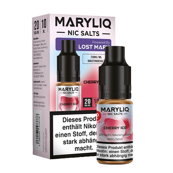 Erfrischendes Maryliq Cherry Ice - Kirsche Menthol Liquid: Süße Kirschen treffen auf kühles Menthol für den ultimativen Genuss.