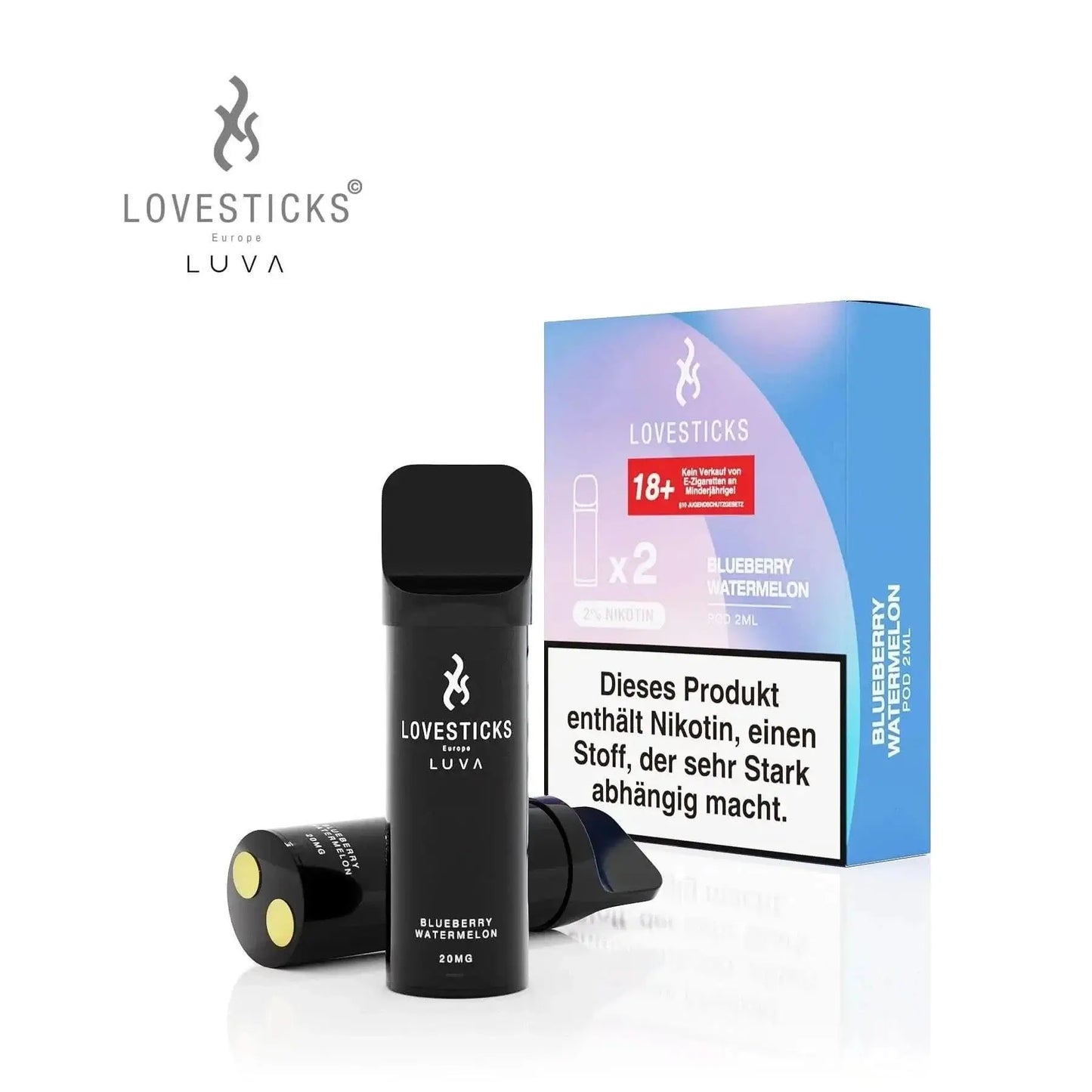 Luva Pod Set in Blueberry Watermelon Geschmack - Fruchtiges Aroma für dein Dampferlebnis, 2er Set von Lovesticks.