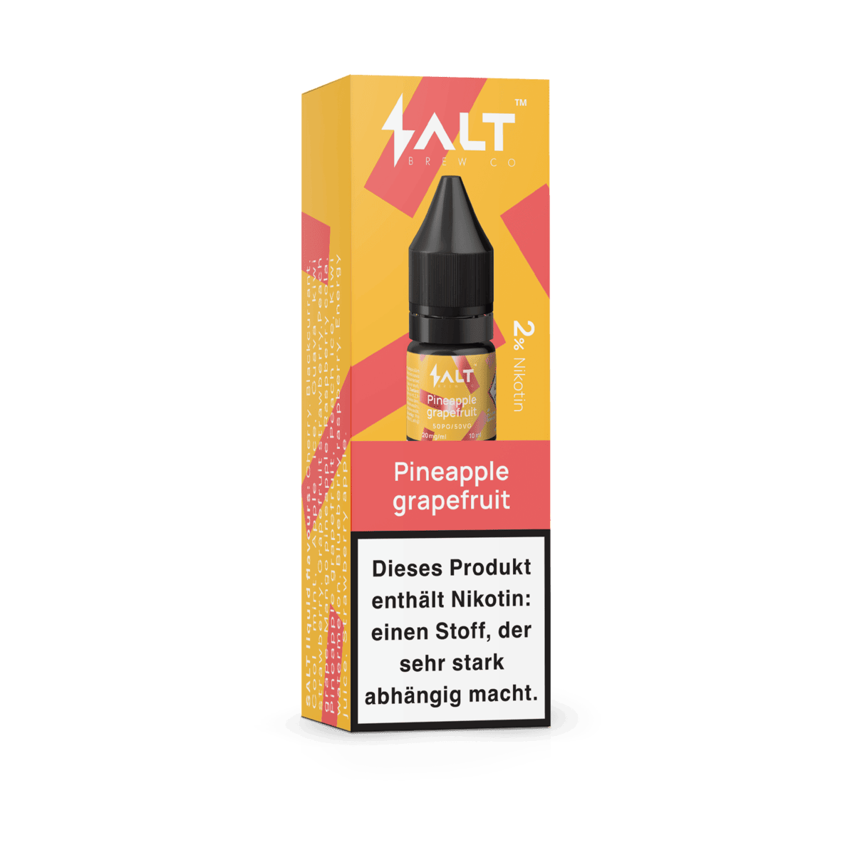Probiere das Liquid Pineapple Grapefruit mit süßer Ananas und frischer Pampelmuse für dein vape Erlebnis. Enthält Nikotin.