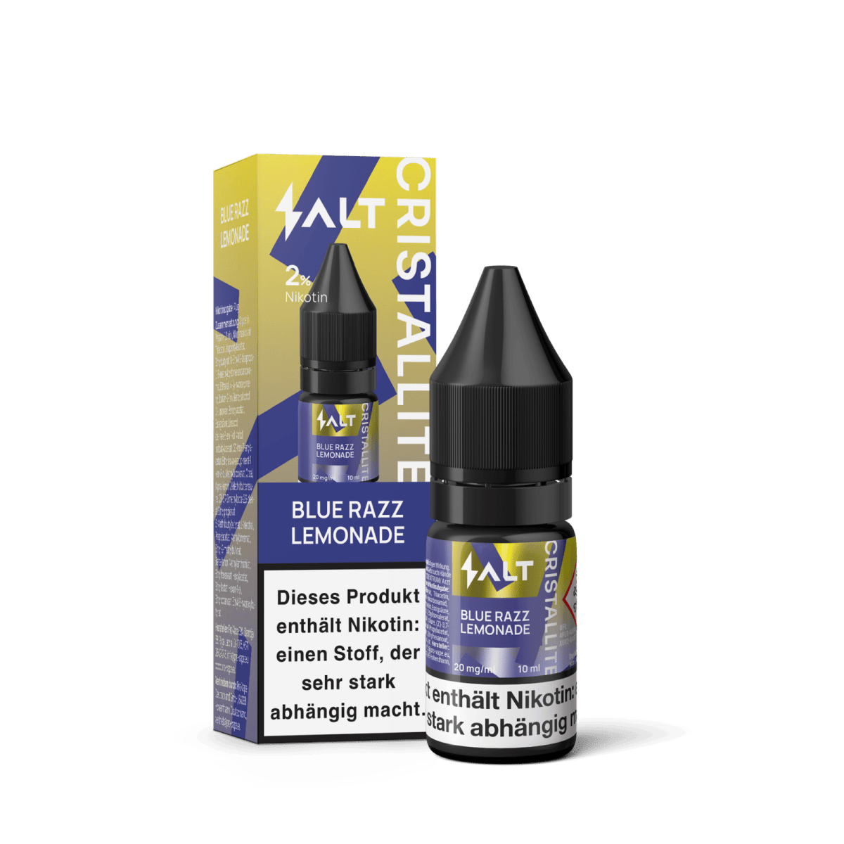 Alt "Cristallite Liquid Blue Razz Lemonade", erfrische dich mit dem süßen Mix aus Blaubeeren und Himbeeren für deine E-Zigarette.