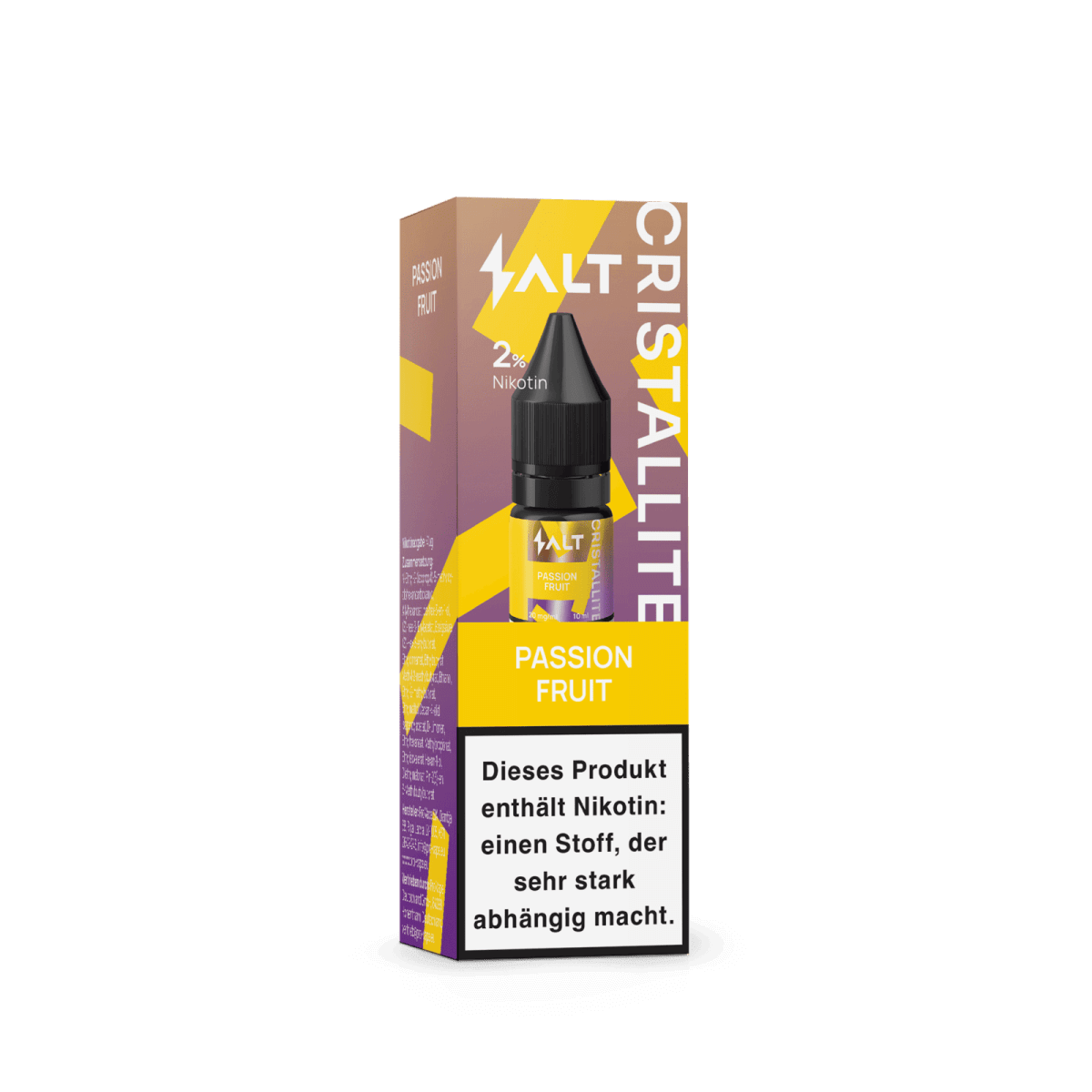 Verzaubere dich mit Maracuja-Kick: Salt Cristallite Liquid - exotisch & süß für deine E-Zigarette. Tropische Freude pur.