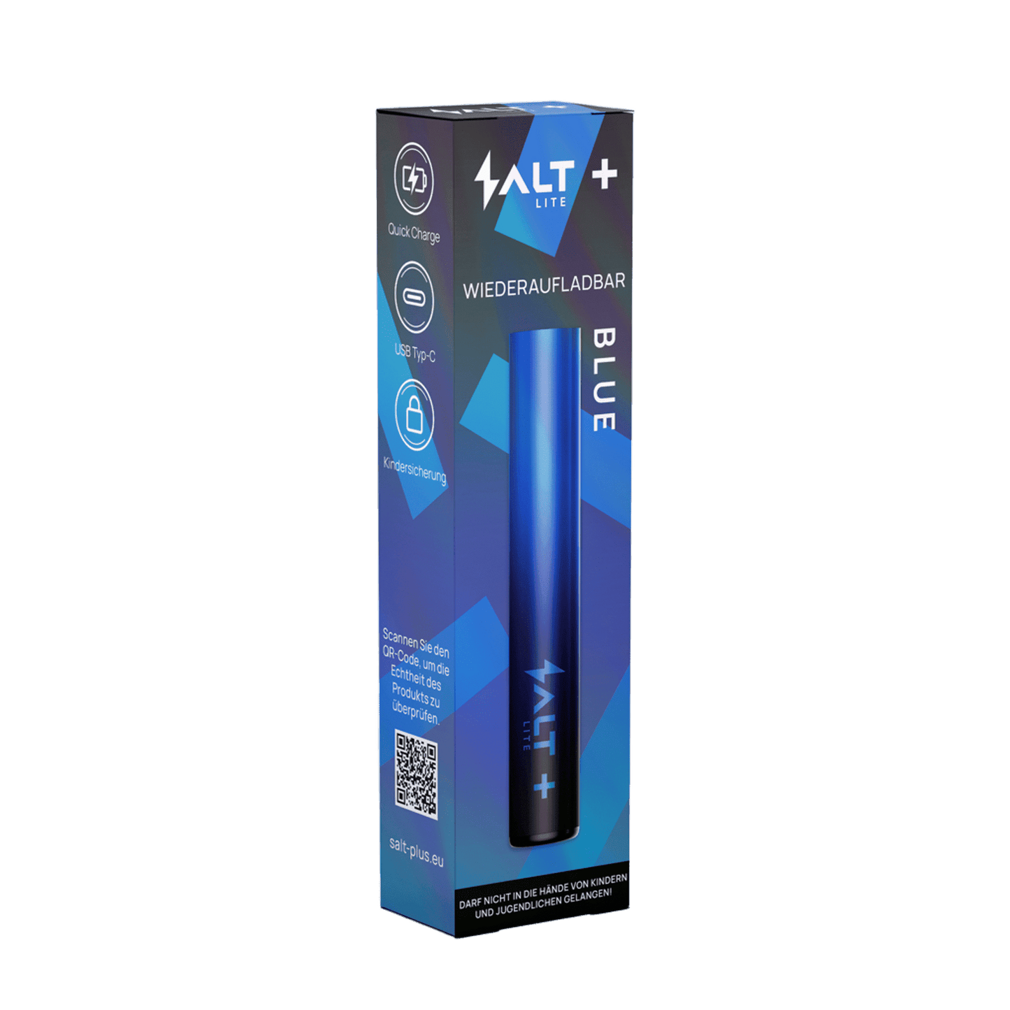 Salt+ Lite Basisgerät in Blau – entspanntes Dampfen mit Stil, fühl die frische Meeresbrise in deiner Handfläche.