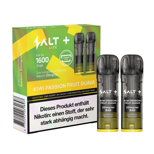 Salt+ Lite Pod 2er Set Kiwi Passion Fruit Guava - Lass dich von tropischem Geschmack verführen! Nikotinwarnung beachten.