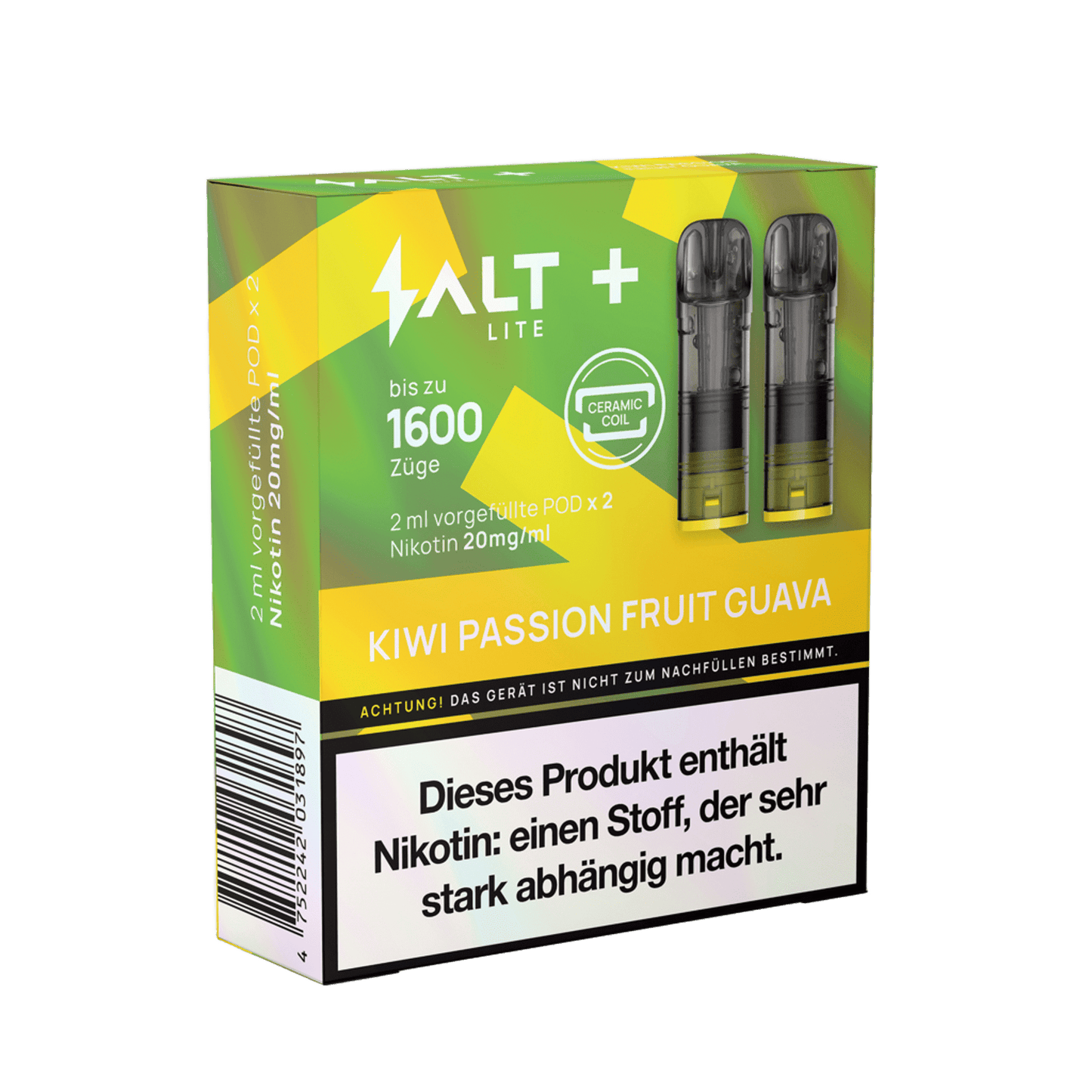 Salt+ Lite Pod 2er Set Kiwi Passion Fruit Guava - Lass dich von tropischem Geschmack verführen! Nikotinwarnung beachten.