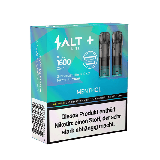 Alt Tag: Entdecke den erfrischenden Geschmack der Salt+ Lite Pod Menthol (Pfefferminze), perfekt für ein cooles Dampf-Erlebnis.