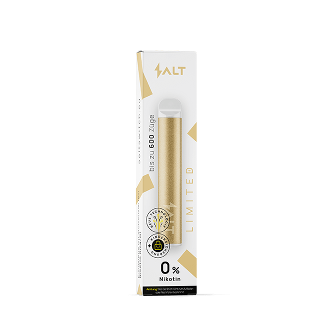 Salt Switch - ZERO LIMITED E-Shisha Pampelmuse Erdbeere, 0% Nikotin für königlichen Dampfgenuss, verpackt in der edlen Schachtel.