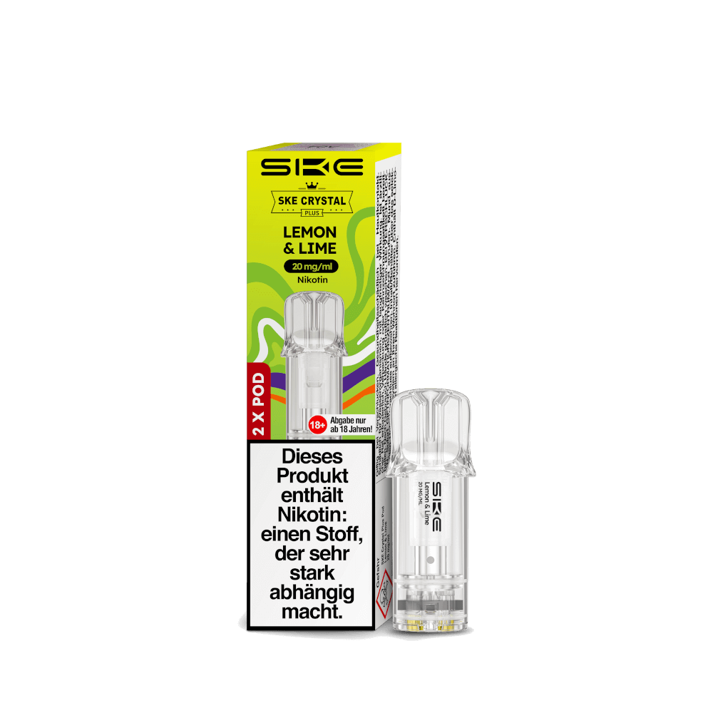 Crystal Plus Pod 2er Set Lemon & Lime, erfrischender Zitrusgeschmack, ideal für lebendiges Dampferlebnis. Jetzt ausprobieren!