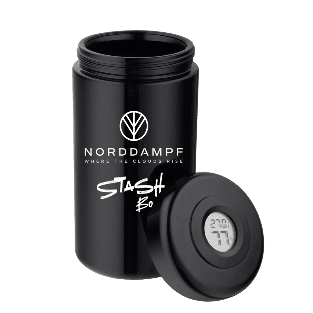 Edle Stashbox aus Mironglas von Norddampf – perfekt für dein frisches Cannabis und Trockenkräuter.