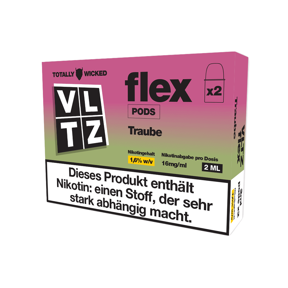VLTZ Flex Pod 2er Set Traube, genieße den süßen, fruchtigen Trauben-Geschmack für ein reines Dampferlebnis.