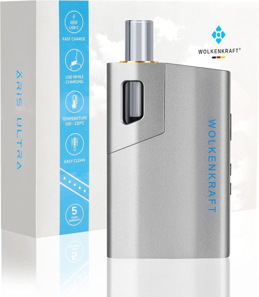 Alt Tag: Entdecke den Wolkenkraft Äris Ultra Vaporizer in edlem Gun Metal Grau Metallic – modern, robust und stilvoll für dein Vape-Erlebnis.