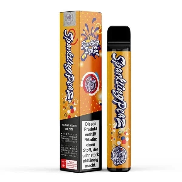 Freu dich auf den Sparkling Peaz Vape Pen, Pfirsichgeschmack vereint mit spritzigem Eistee – perfekt für ein frisches Erlebnis.