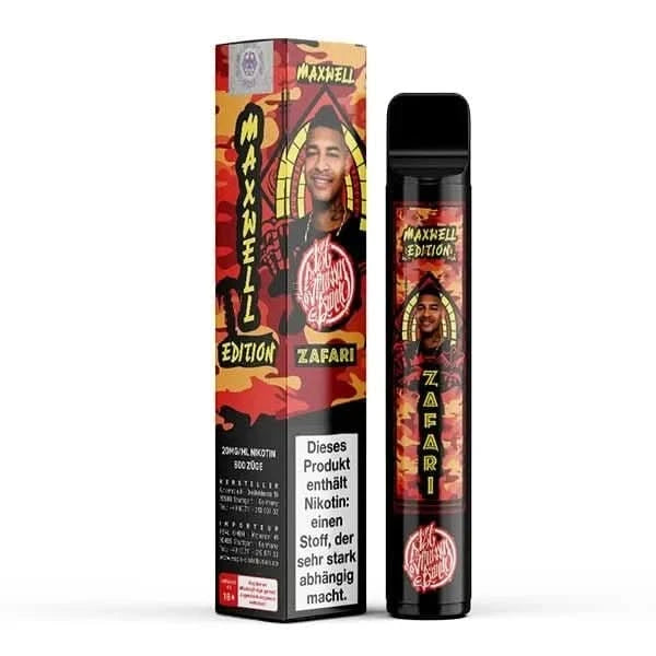 187 Strassenbande Zafari Vape Produkt mit exotischem Ananas-Dragonesfrucht-Grapefruit-Zitronen-Geschmack. Maxwell Edition in schicker Verpackung.