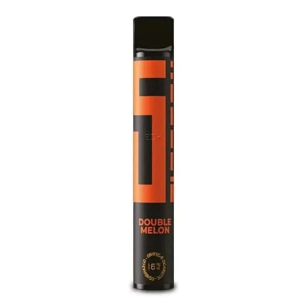 5EL Double Melon Vape Pen in Schwarz und Orange für erfrischendes Dampferlebnis mit Honigmelone und Wassermelone Aroma.