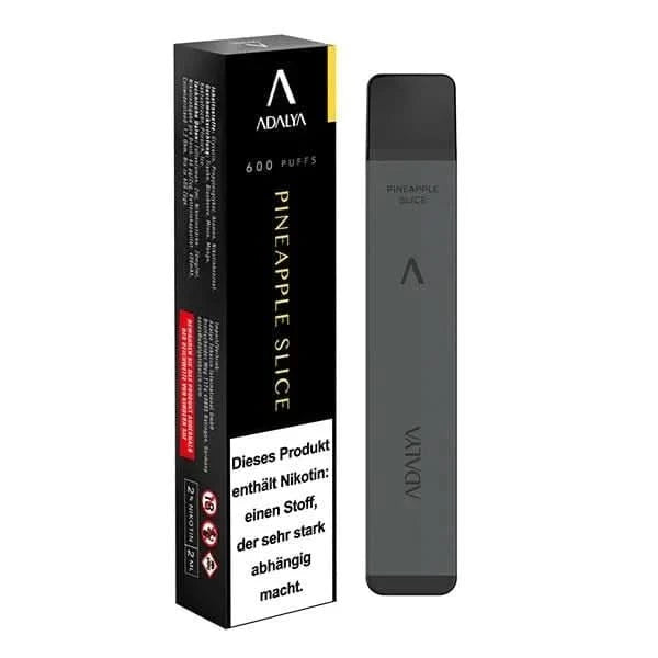 Adalya Pineapple Slice Einweg E-Zigarette, bring tropische Ananasfrische in deinen Alltag, perfekt für E-Shisha Liebhaber.