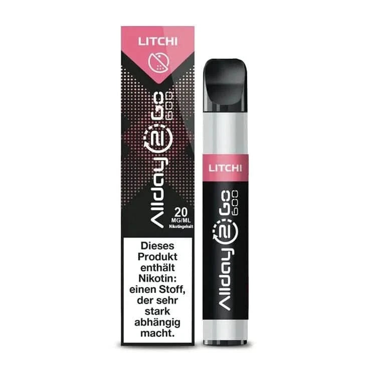 Allday 2 Go Litschi Einweg E-Zigarette mit exotischem Litschi-Geschmack, 20 mg/ml Nikotin, tolles Aroma für Abenteuerlustige entdecken.