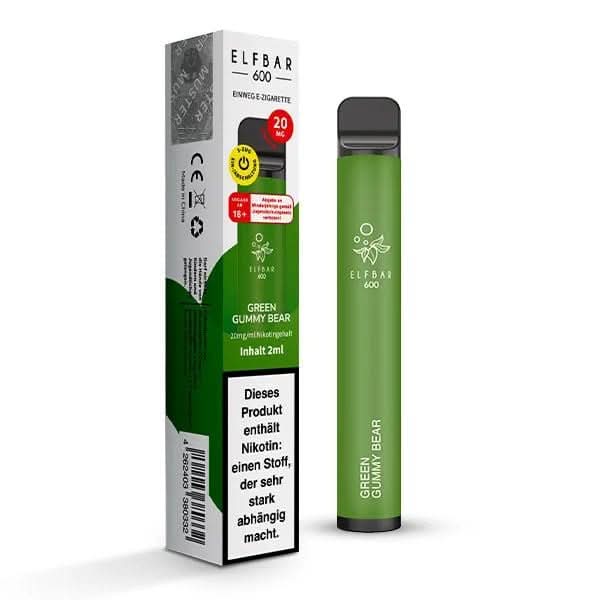 Elf Bar 600 CP (V1) Green Gummy Bear Vape, süßer grüner Gummibär Geschmack, fruchtiges Dampferlebnis, entspannte Vaping Option