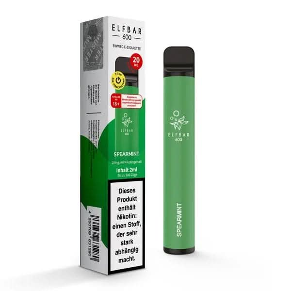 Entdecke die erfrischende Elf Bar 600 CP Spearmint, ideal für ein belebendes Dampferlebnis mit klarem Pfefferminzgeschmack.