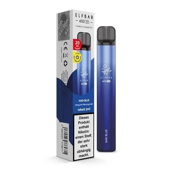 Elf Bar 600 V2 Mad Blue Vape Pen mit Beerengeschmack - Versuch das neue Level des Vaping-Abenteuers.
