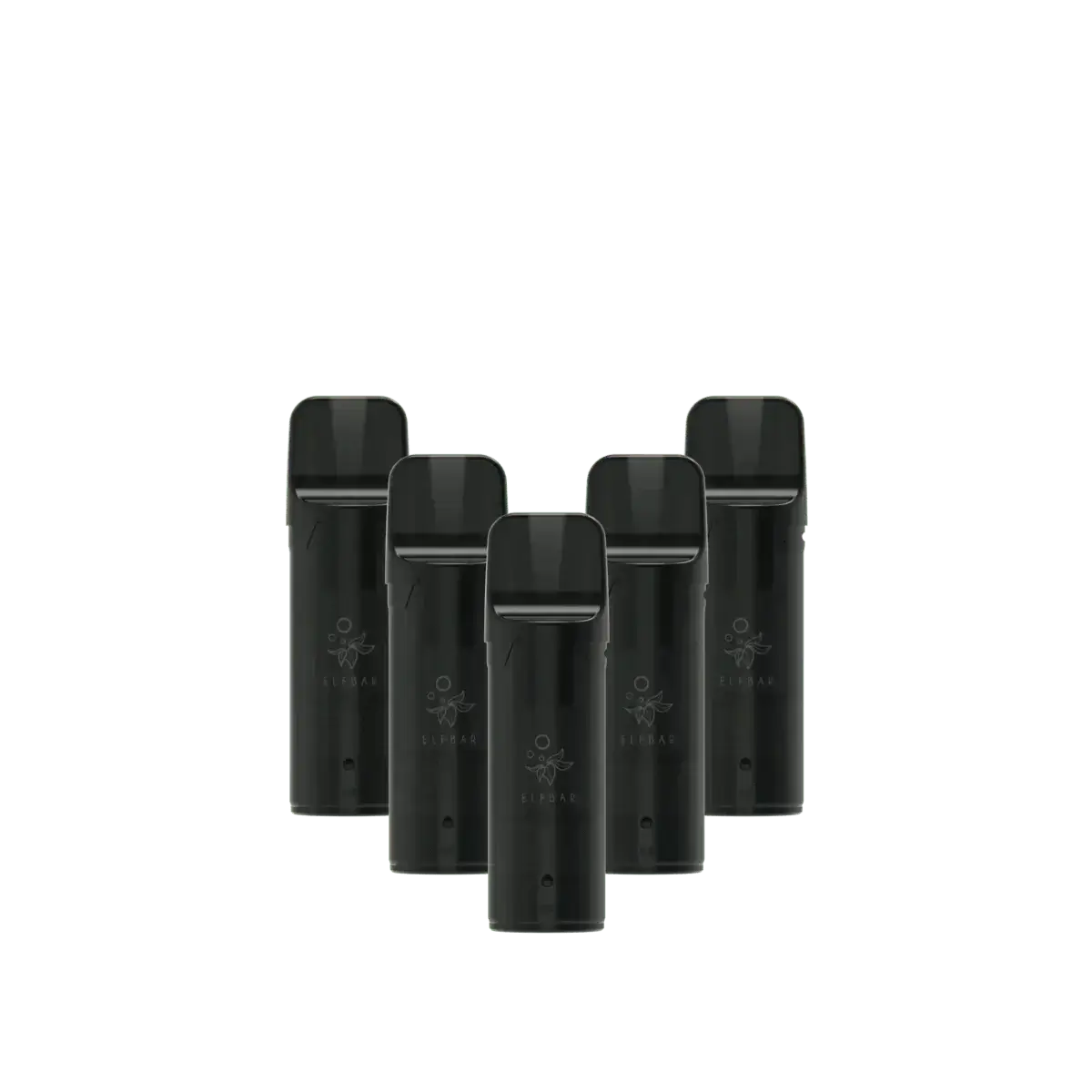 Elfa Pod Blueberry BG Set, 5 schwarze Kapseln, vereint Blaubeeren und Kaugummi, ideal für fruchtige Geschmackserlebnisse.