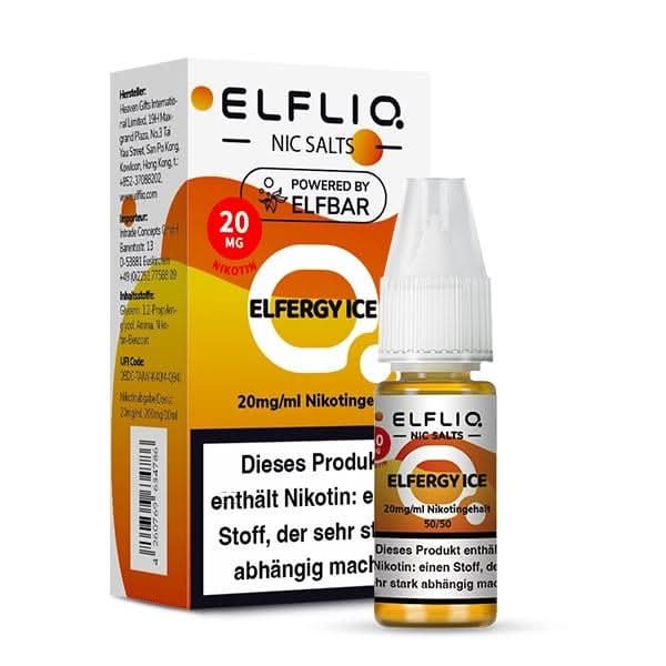 Elfliq Elfergy Energy Drink Nikotinsalzflasche und Verpackung, ideal für den extra Kick beim Dampfen.