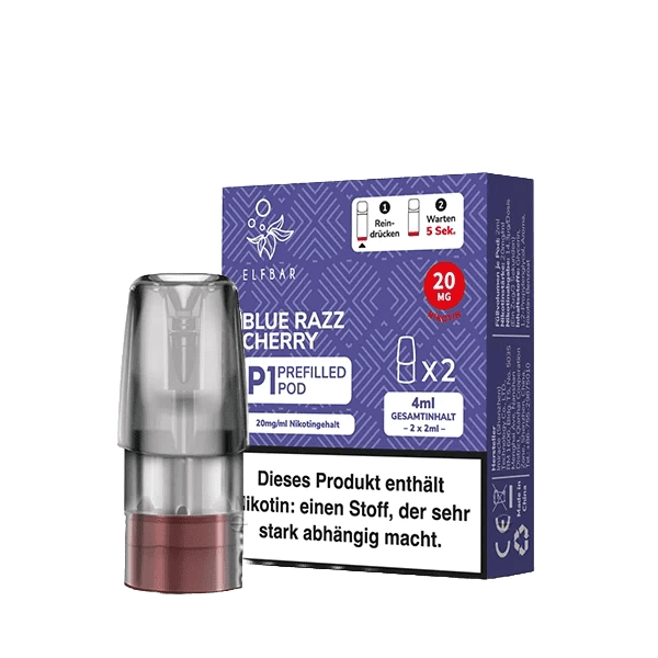 Mate 500 P1 Pod 2er Set Blue Razz Cherry, Blaubeere, Himbeere, Kirsche Geschmack – Fruchtiger Genuss für deinen Vape-Moment