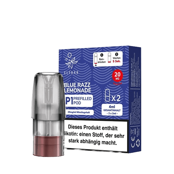 Alt Tag: Entdecke den erfrischenden Blue Razz Lemonade P1 Pod, ideal für deinen perfekten Dampfmoment. (2er Set, Blaubeer-Himbeer-Geschmack)