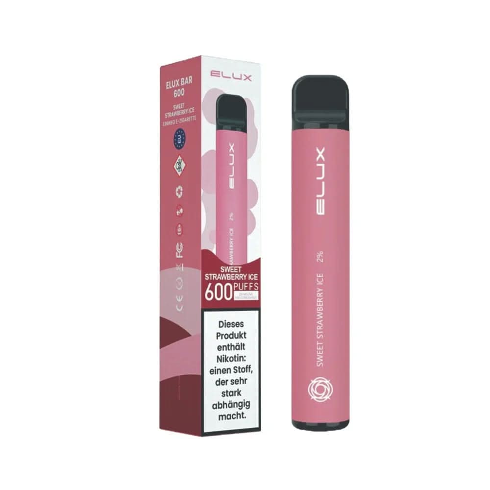 Alt Tag: Entdecke die Elux Bar 600 - Süße Erdbeere Menthol E-Zigarette, die süßes Erdbeeraroma mit erfrischendem Menthol vereint.