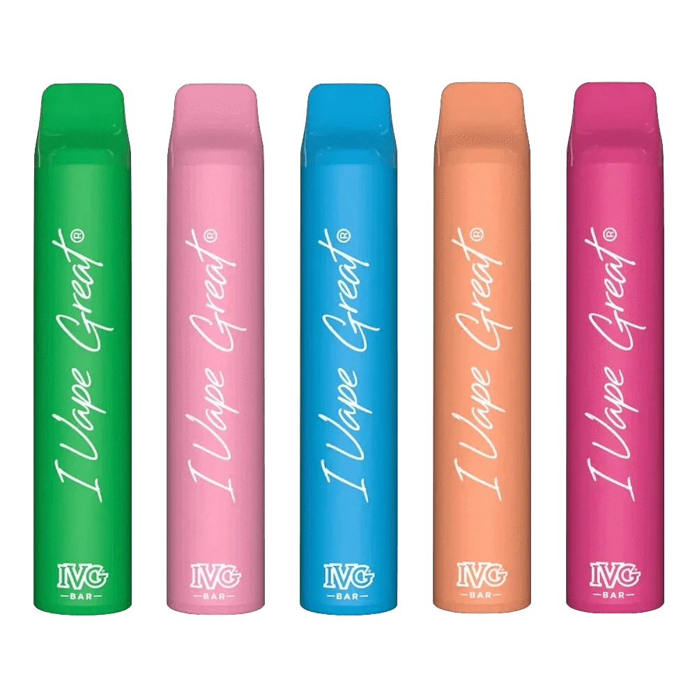 Bunte IVG Vape Pens in verschiedenen Geschmacksrichtungen, ideal für erfrischende Sommer-Vaping-Erlebnisse.