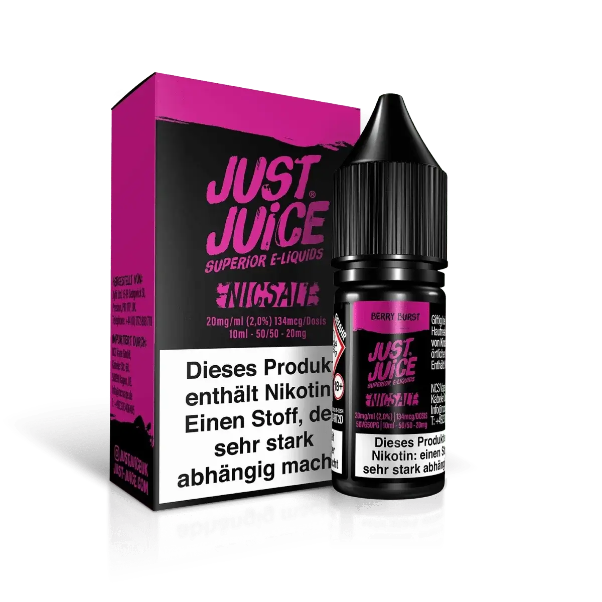 Erlebe den reinen Beerengenuss mit Just Juice - Berry Burst E-Liquid, das perfekt die natürlichen Aromen von Erdbeeren und Blaubeeren kombiniert.
