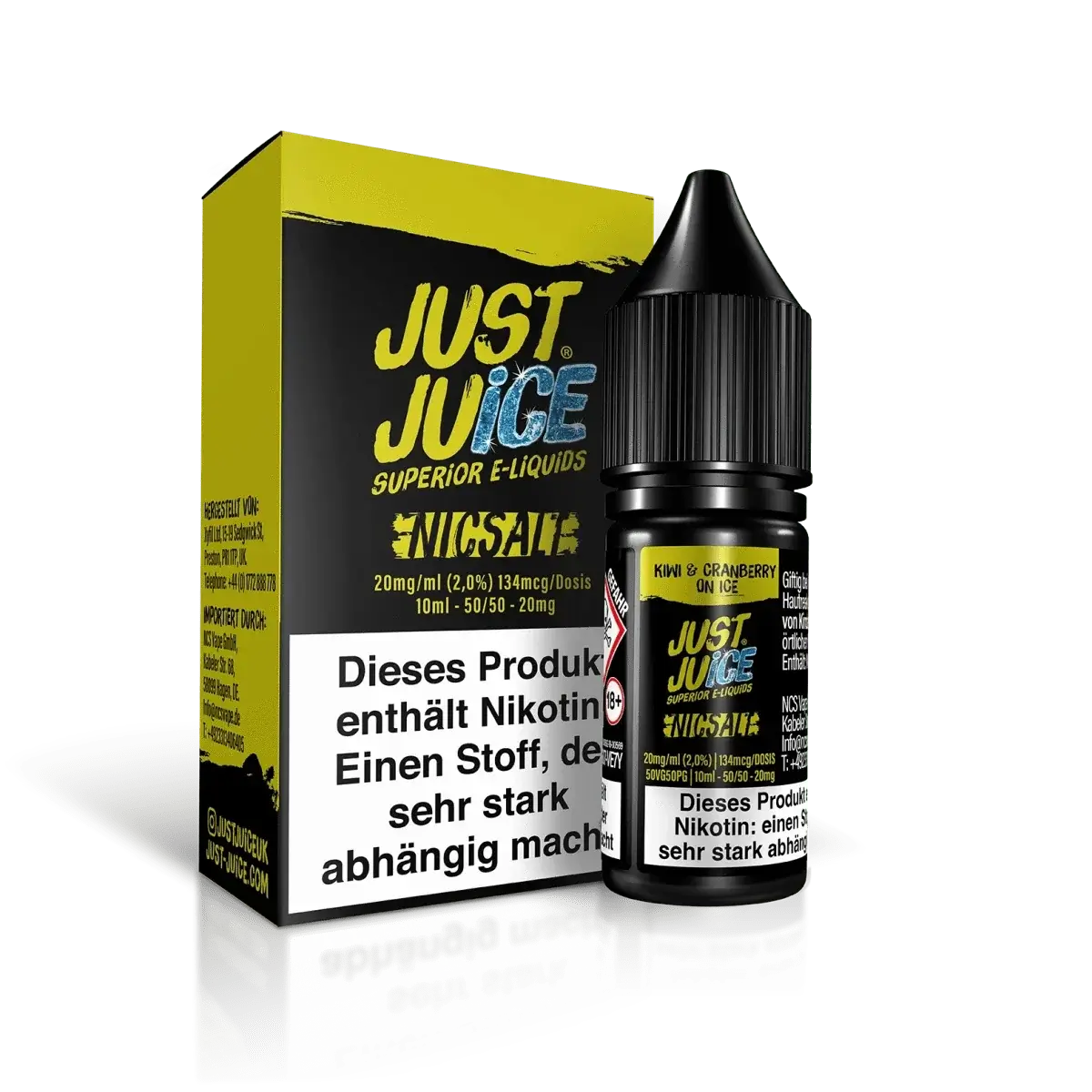 Entdecke das Just Juice Kiwi & Cranberry on Ice E-Liquid – erfrischende Kiwi, säuerliche Cranberry und Minze im Sommer-Style!