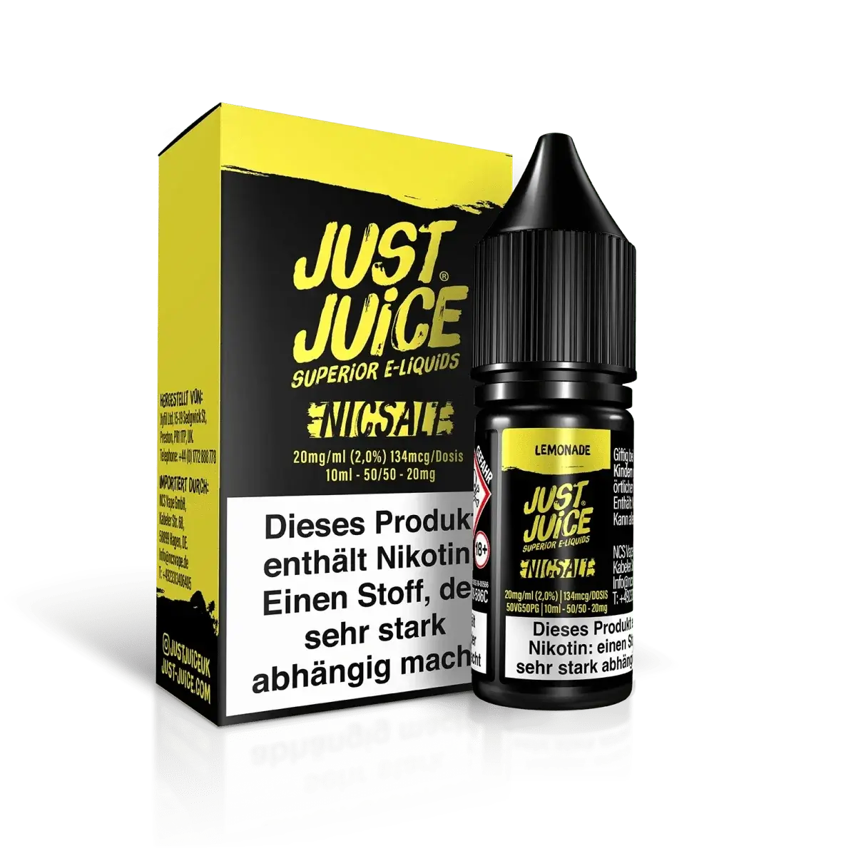 Erlebe den spritzigen Genuss mit Just Juice Lemonade E-Liquid, dein klassischer Limonaden-Geschmack für die E-Zigarette.