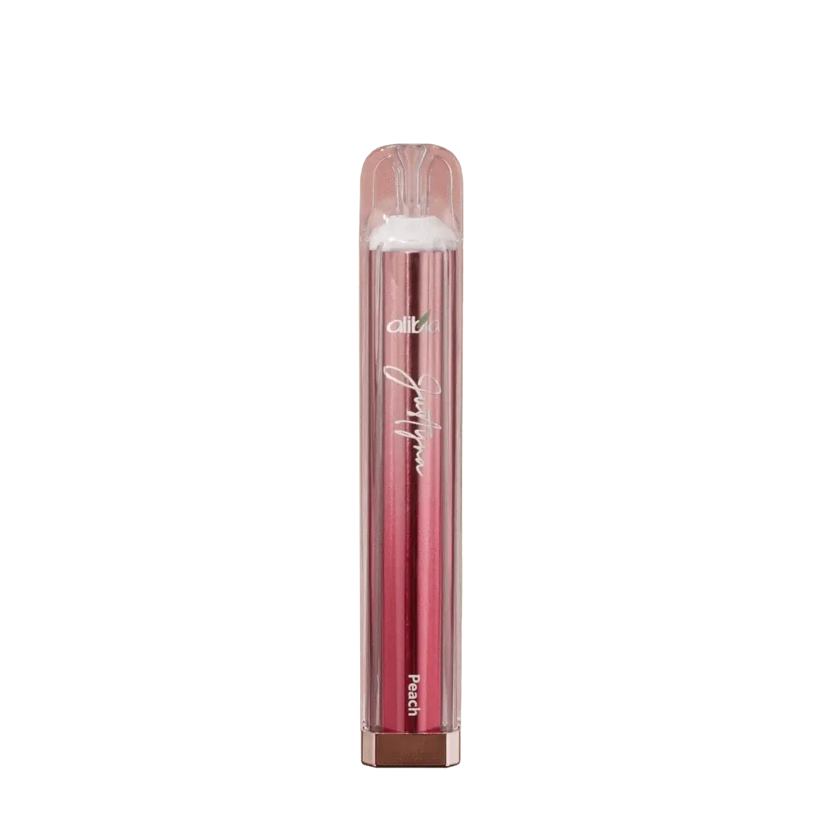 Justyna Peach Einweg E-Zigarette für ein fruchtiges Dampferlebnis, süße Pfirsicharomen, handliche Größe, Alibia Produktfoto