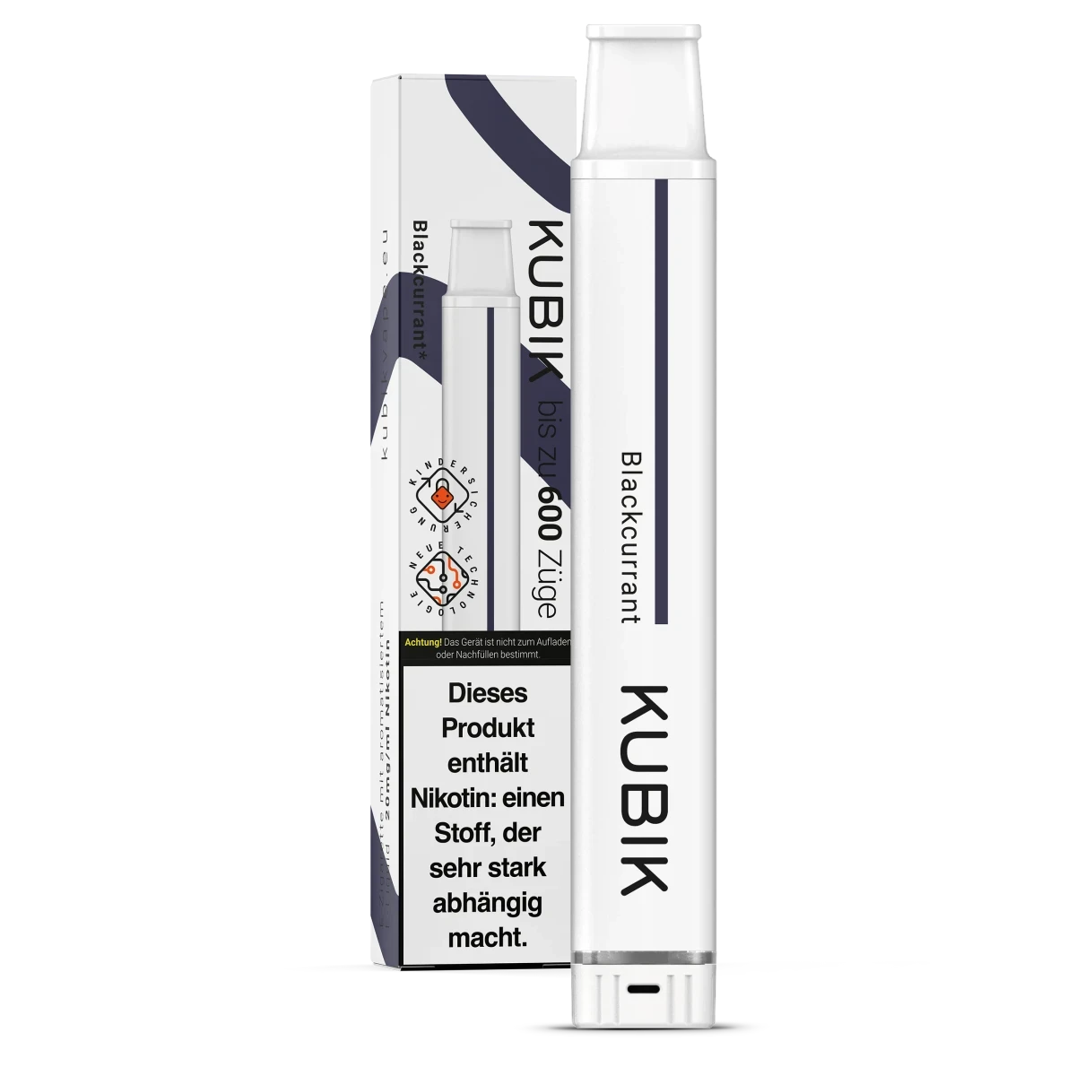 Kubik E-Zigarette Blackcurrant - voller Geschmack für ein intensives Vaping-Erlebnis mit schwarzen Johannisbeeren.