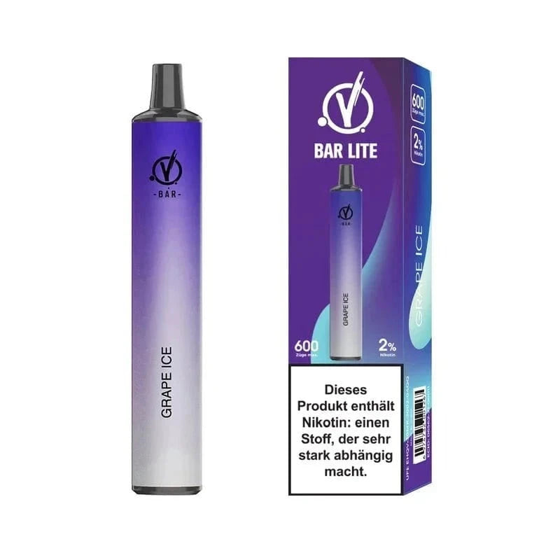 Linvo Bar Lite Einweg E-Zigarette in Lila, Geschmack Grape Ice, mit Verpackung. Perfekt für deinen Vape-Genuss. Enthält Nikotin.