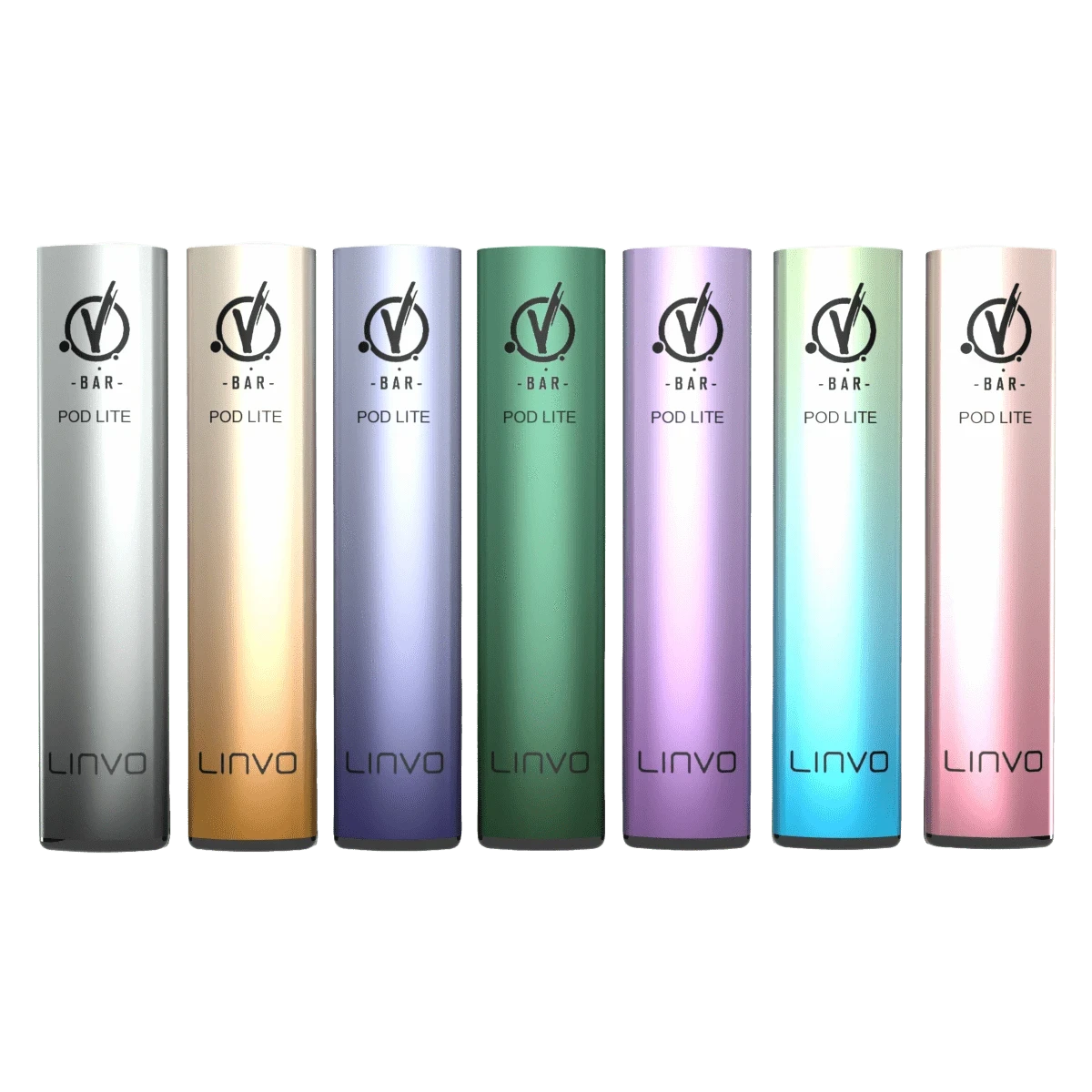 Linvo Pod Lite Basisgeräte in verschiedenen Metallic-Farben, ideal für stilvolles und luxuriöses Vaping.