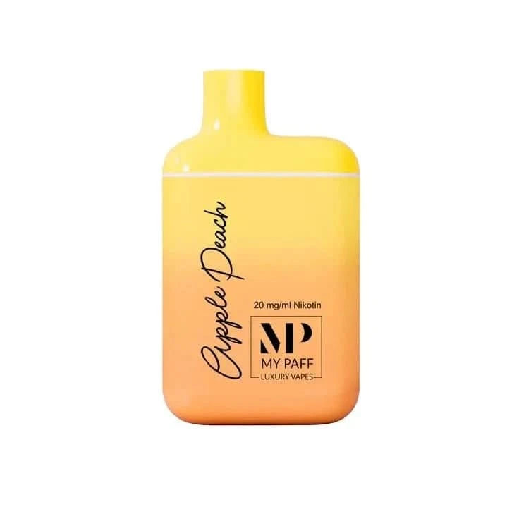 My Paff Mini Vape Pen in Apfel-Pfirsich, dein kompakter Begleiter für erfrischendes Dampfen mit 20 mg/ml Nikotin.