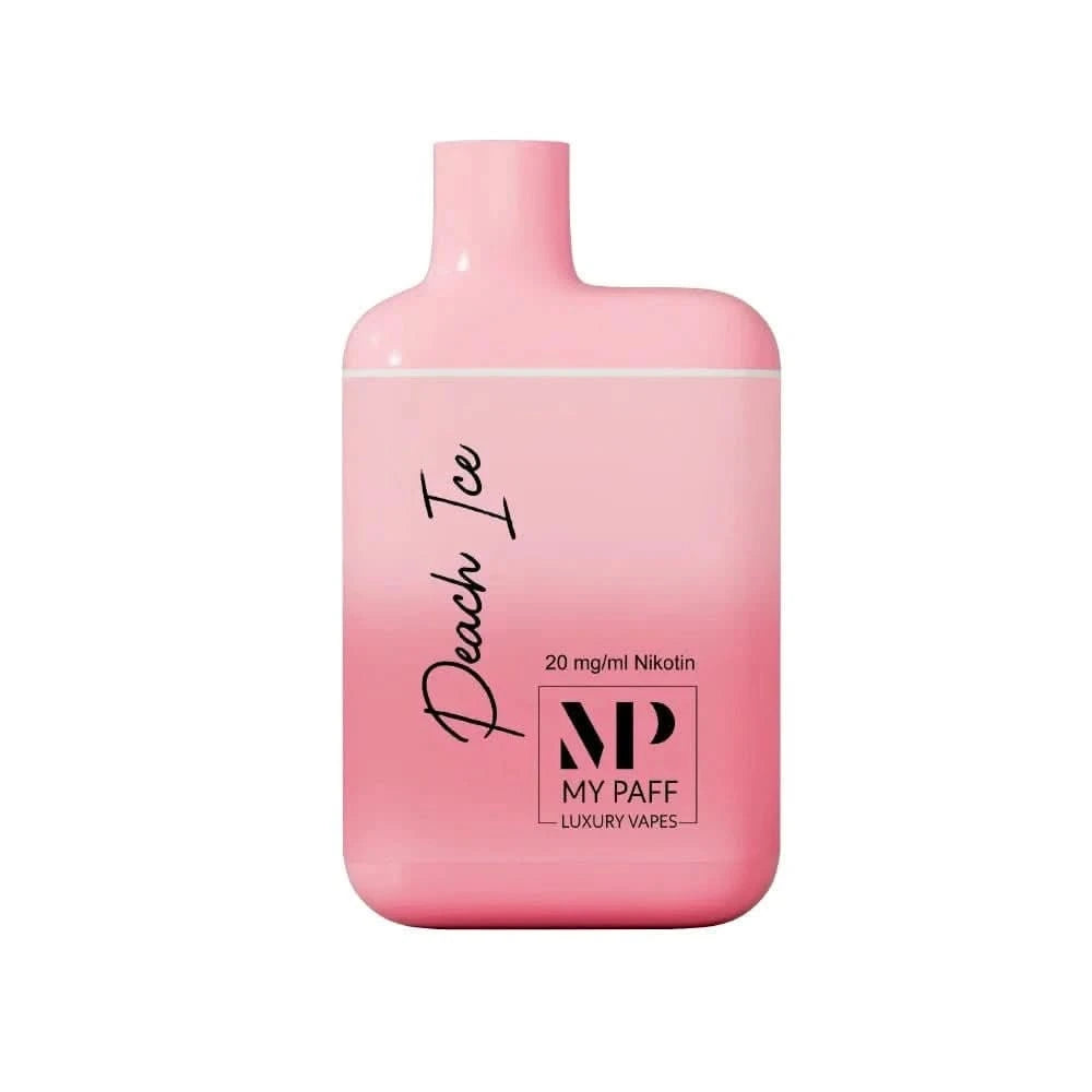 Alt Tag: My Paff Mini Peach Ice Premium-Einweg-Vape-Pen – Entdecke erfrischendes Dampfen mit 20 mg Nikotin, leicht und kompakt.