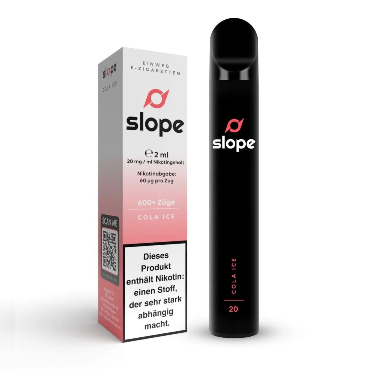 Slope Cola Ice Einweg E-Zigarette mit erfrischendem Cola-Menthol-Geschmack, ideal für genussvolle Vaper.