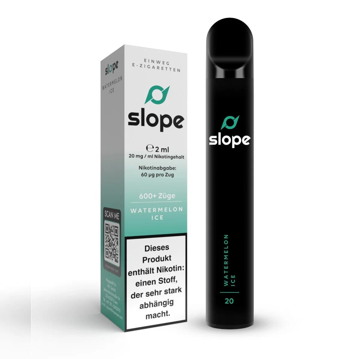 Erfrischende Slope E-Zigarette Watermelon Ice mit Wassermelone und Menthol für kühle Sommertage. Genieße deinen Vape-Moment!